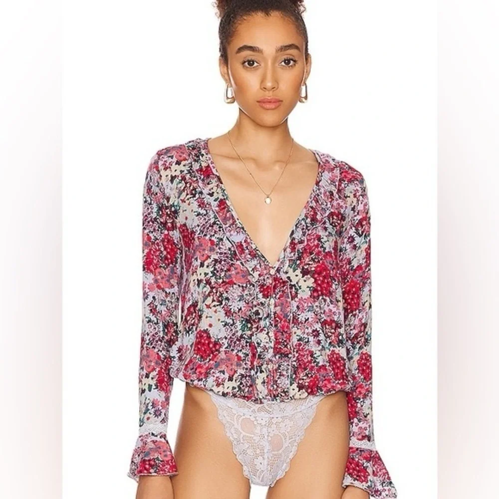 Free People Intimately Heat Wave Bodysuit in Rose Garden | Revolve in Small